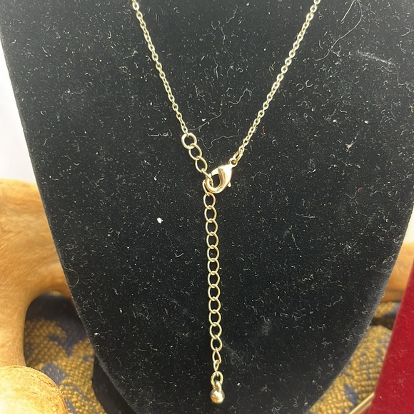 Art Deco Empire Style Gold tone Necklace + Bonus Vintage Rhinestone Geometric - Picture 3 of 7